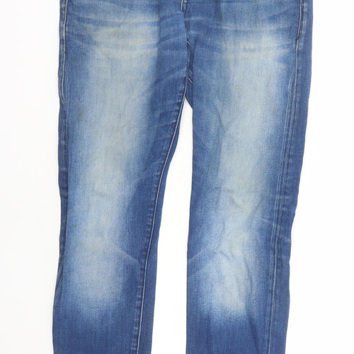 Scotch & Soda Mens Blue Cotton Straight Jeans Size 30 in L30 in Regular Zip
