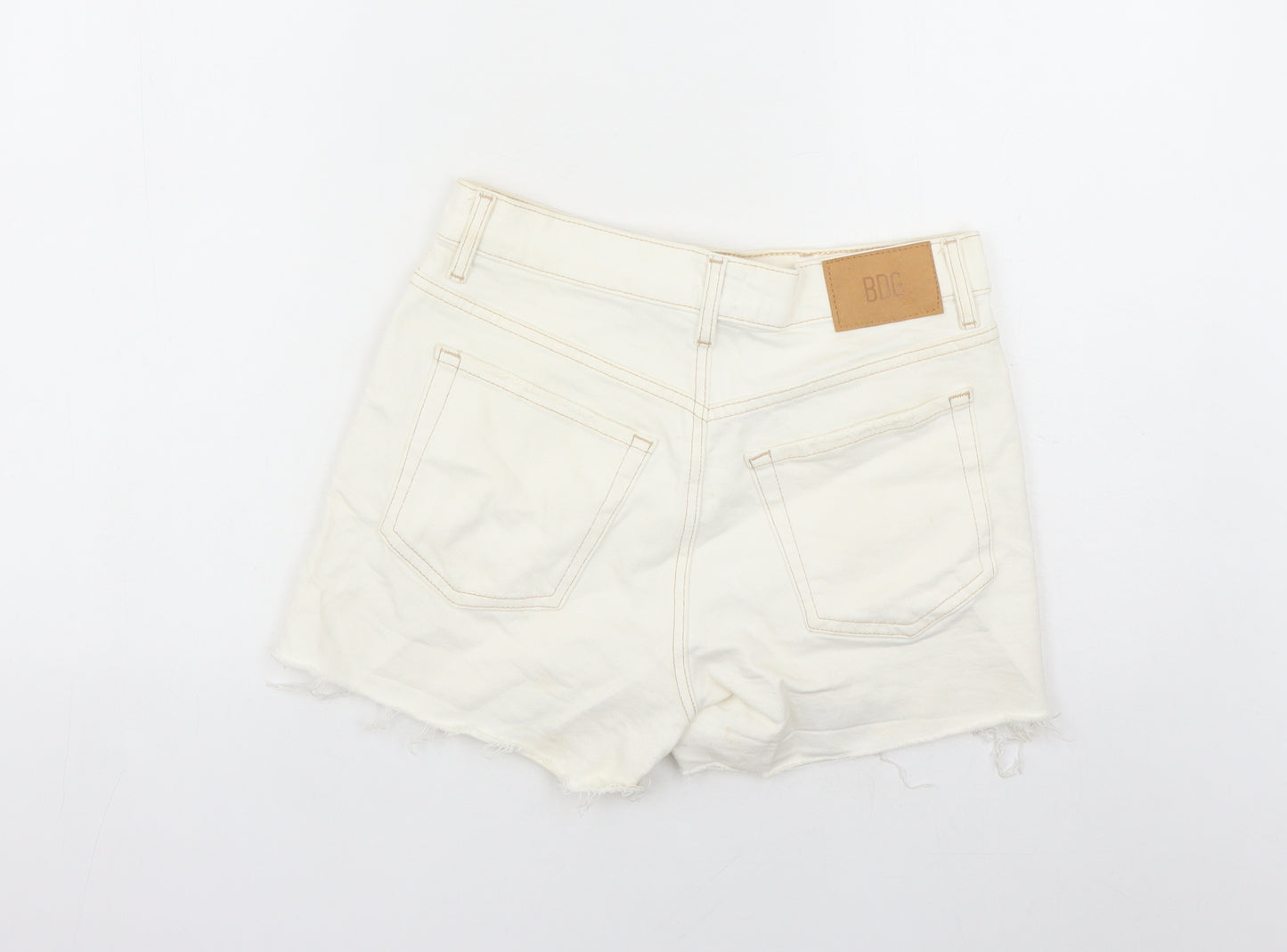 BDG Womens White Cotton Basic Shorts Size 30 in L3 in Regular Zip