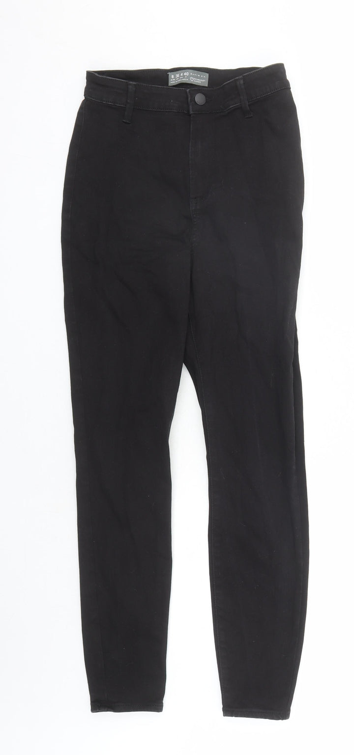 Denim & Co. Womens Black Cotton Skinny Jeans Size 8 L29 in Regular Zip