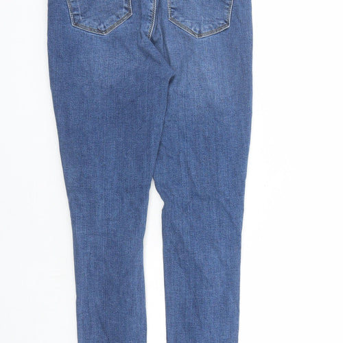 Miss Selfridge Womens Blue Cotton Skinny Jeans Size 10 L31 in Regular Zip