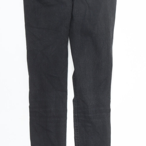 Topshop Womens Black Cotton Skinny Jeans Size 24 in L30 in Regular Zip