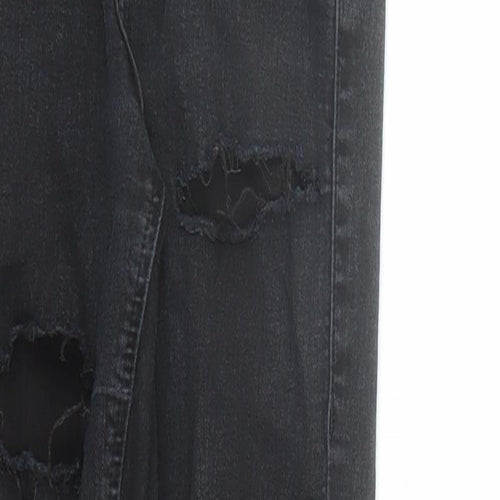Topshop Womens Black Cotton Skinny Jeans Size 24 in L30 in Regular Zip