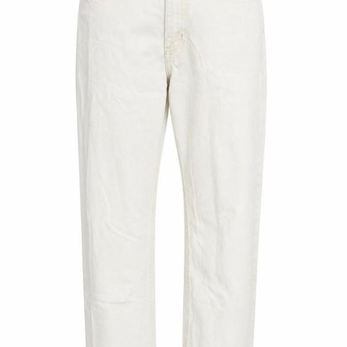 H&M Womens Beige Cotton Straight Jeans Size 6 L26 in Regular Zip