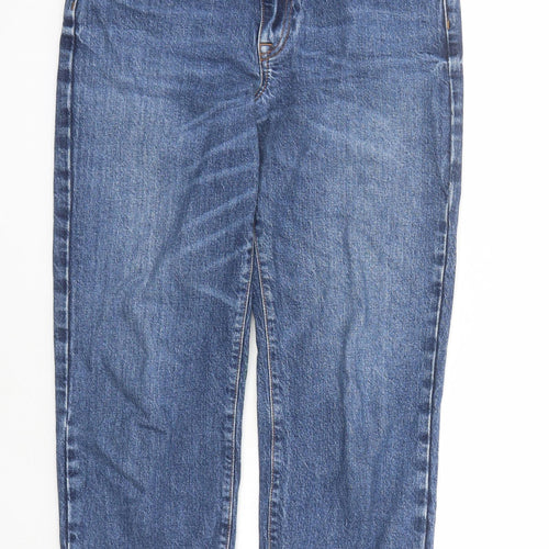 River Island Womens Blue Cotton Straight Jeans Size 10 L25 in Regular Zip