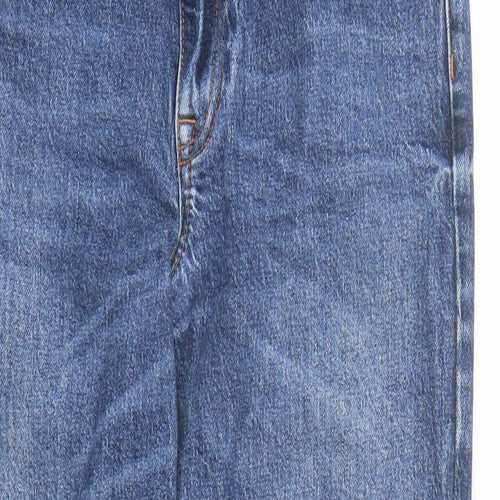 River Island Womens Blue Cotton Straight Jeans Size 10 L25 in Regular Zip