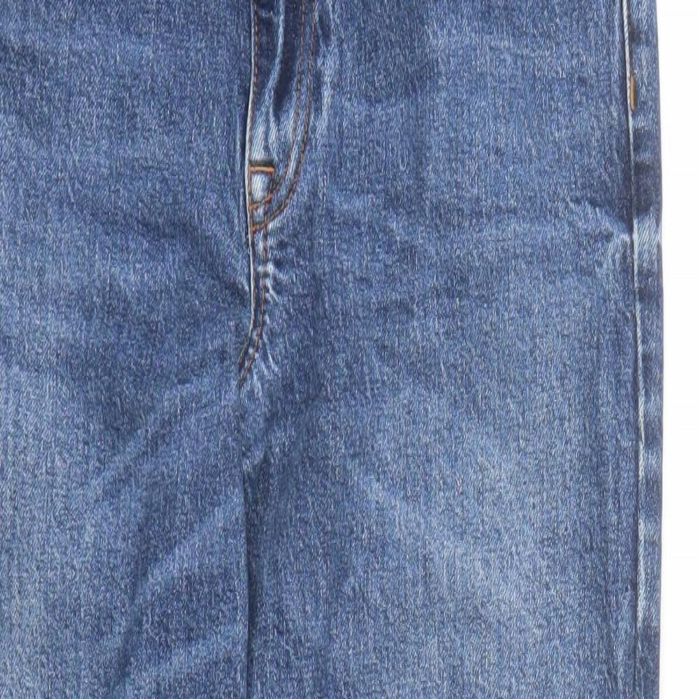 River Island Womens Blue Cotton Straight Jeans Size 10 L25 in Regular Zip