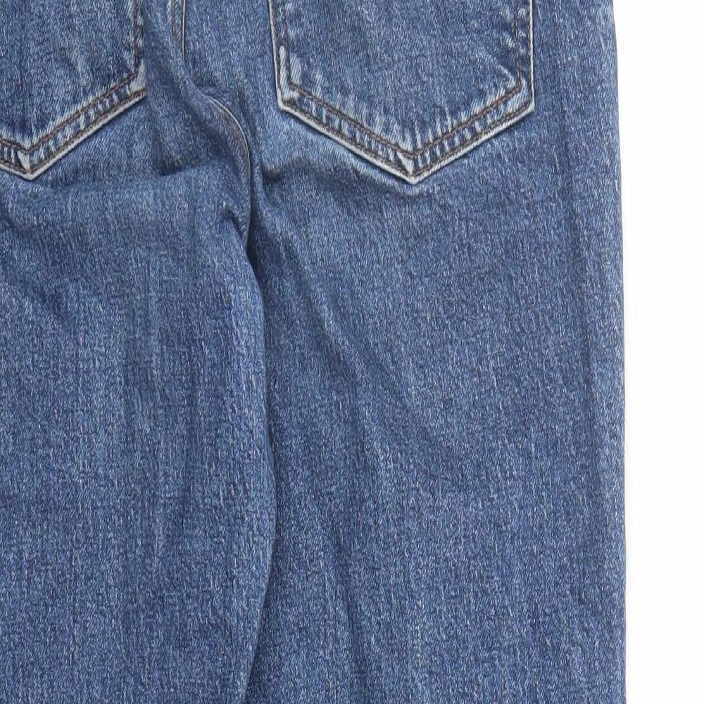 River Island Womens Blue Cotton Straight Jeans Size 10 L25 in Regular Zip