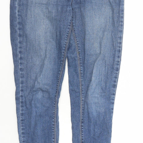 Miss Selfridge Womens Blue Cotton Skinny Jeans Size 10 L27 in Regular Zip