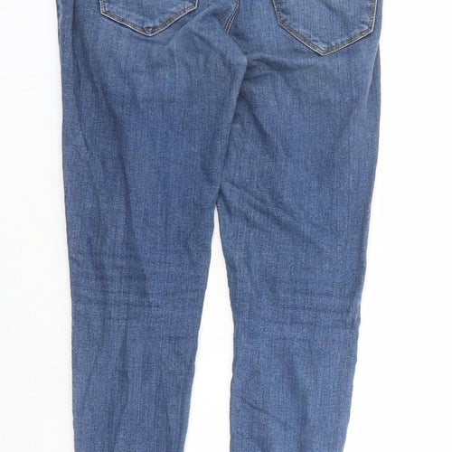 Miss Selfridge Womens Blue Cotton Skinny Jeans Size 10 L27 in Regular Zip