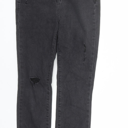 NEXT Womens Black Cotton Skinny Jeans Size 8 L29 in Regular Zip