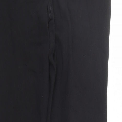 Marks and Spencer Womens Black Cotton Straight Jeans Size 10 L27 in Regular Zip - Rhinestone Detail