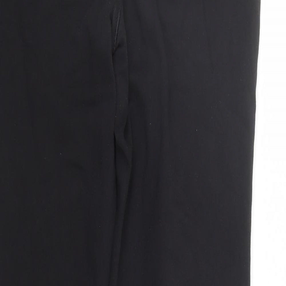 Marks and Spencer Womens Black Cotton Straight Jeans Size 10 L27 in Regular Zip - Rhinestone Detail