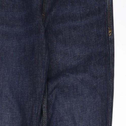 Fat Face Mens Blue Cotton Straight Jeans Size 32 in L32 in Regular Zip