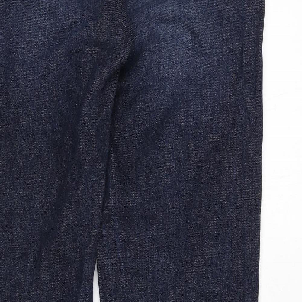 Fat Face Mens Blue Cotton Straight Jeans Size 32 in L32 in Regular Zip