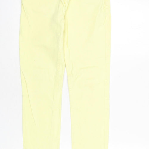 Denim & Co. Girls Yellow Cotton Straight Jeans Size 11-12 Years L27 in Regular Zip