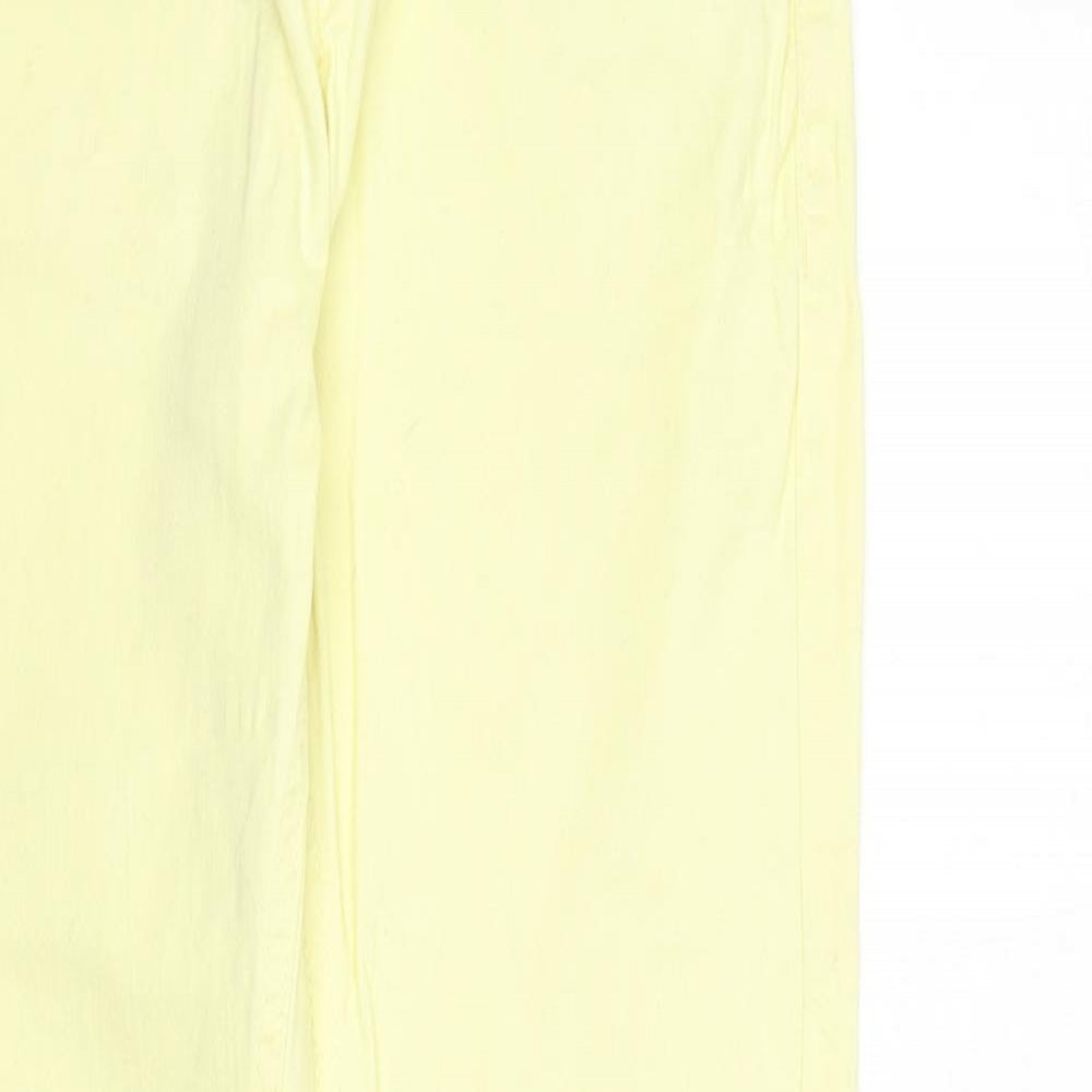 Denim & Co. Girls Yellow Cotton Straight Jeans Size 11-12 Years L27 in Regular Zip