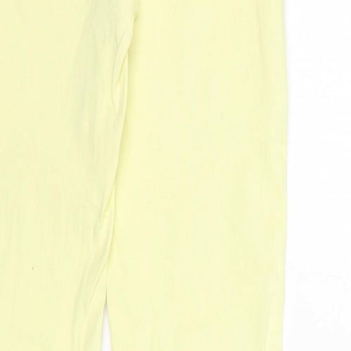 Denim & Co. Girls Yellow Cotton Straight Jeans Size 11-12 Years L27 in Regular Zip