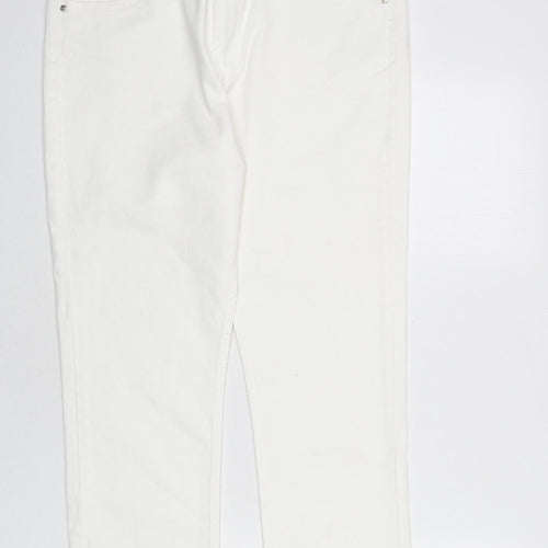 Henry Holland Womens White Cotton Capri Jeans Size 16 L34 in Regular Zip