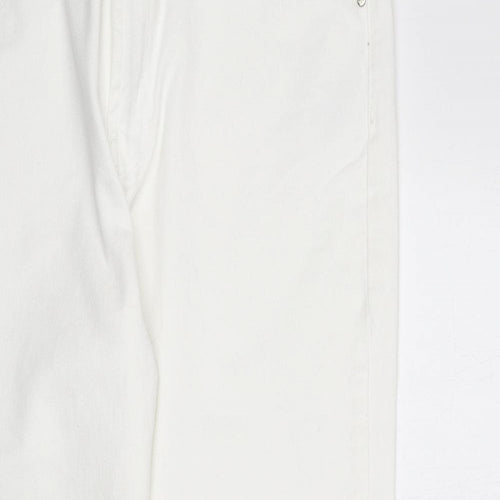 Henry Holland Womens White Cotton Capri Jeans Size 16 L34 in Regular Zip