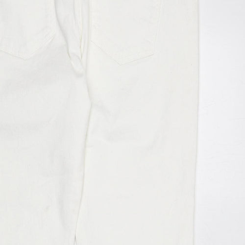 Henry Holland Womens White Cotton Capri Jeans Size 16 L34 in Regular Zip