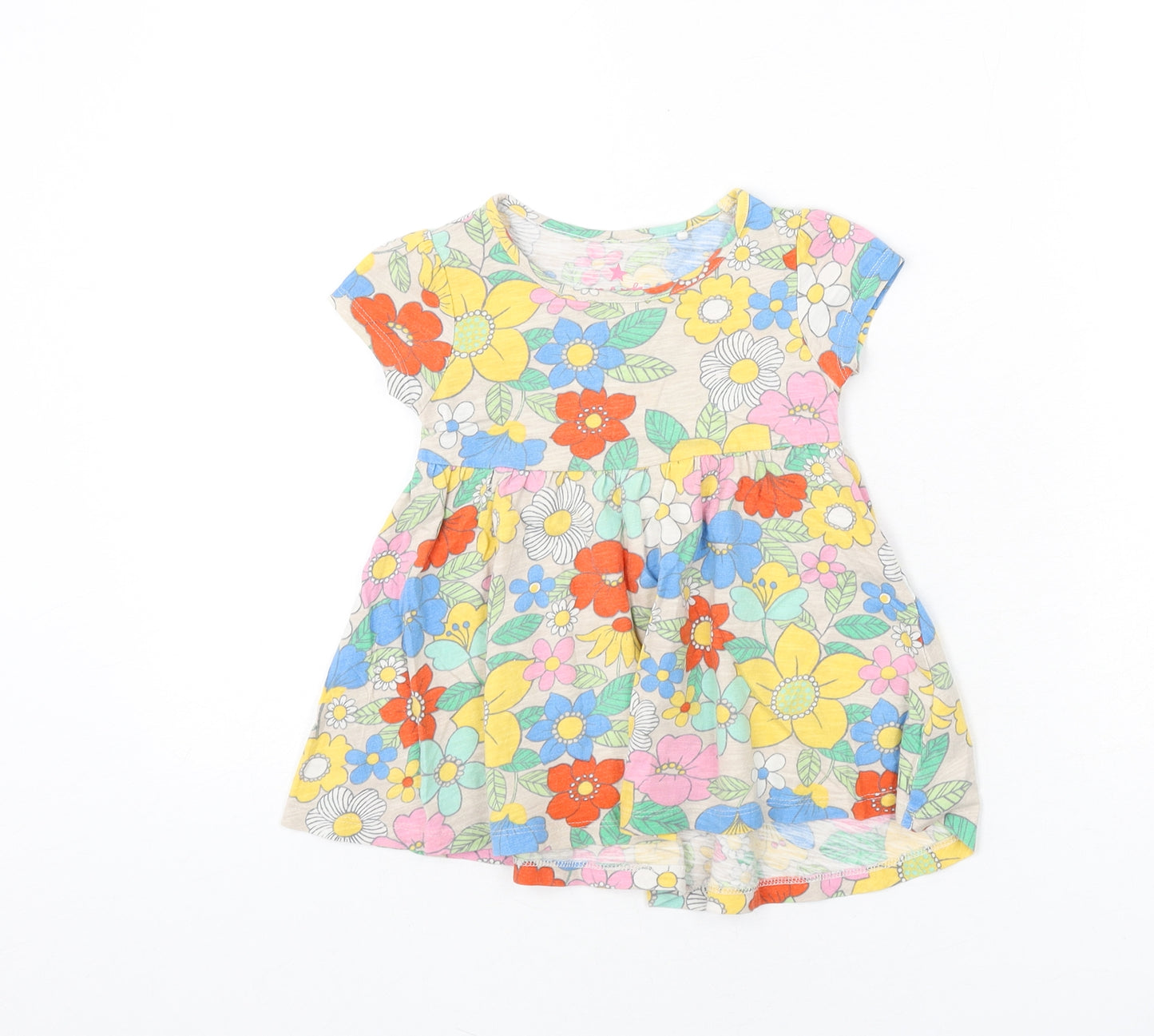 NEXT Girls Multicoloured Floral 100% Cotton Fit & Flare Size 12-18 Months Round Neck Pullover
