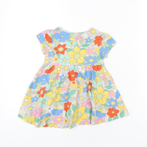 NEXT Girls Multicoloured Floral 100% Cotton Fit & Flare Size 12-18 Months Round Neck Pullover