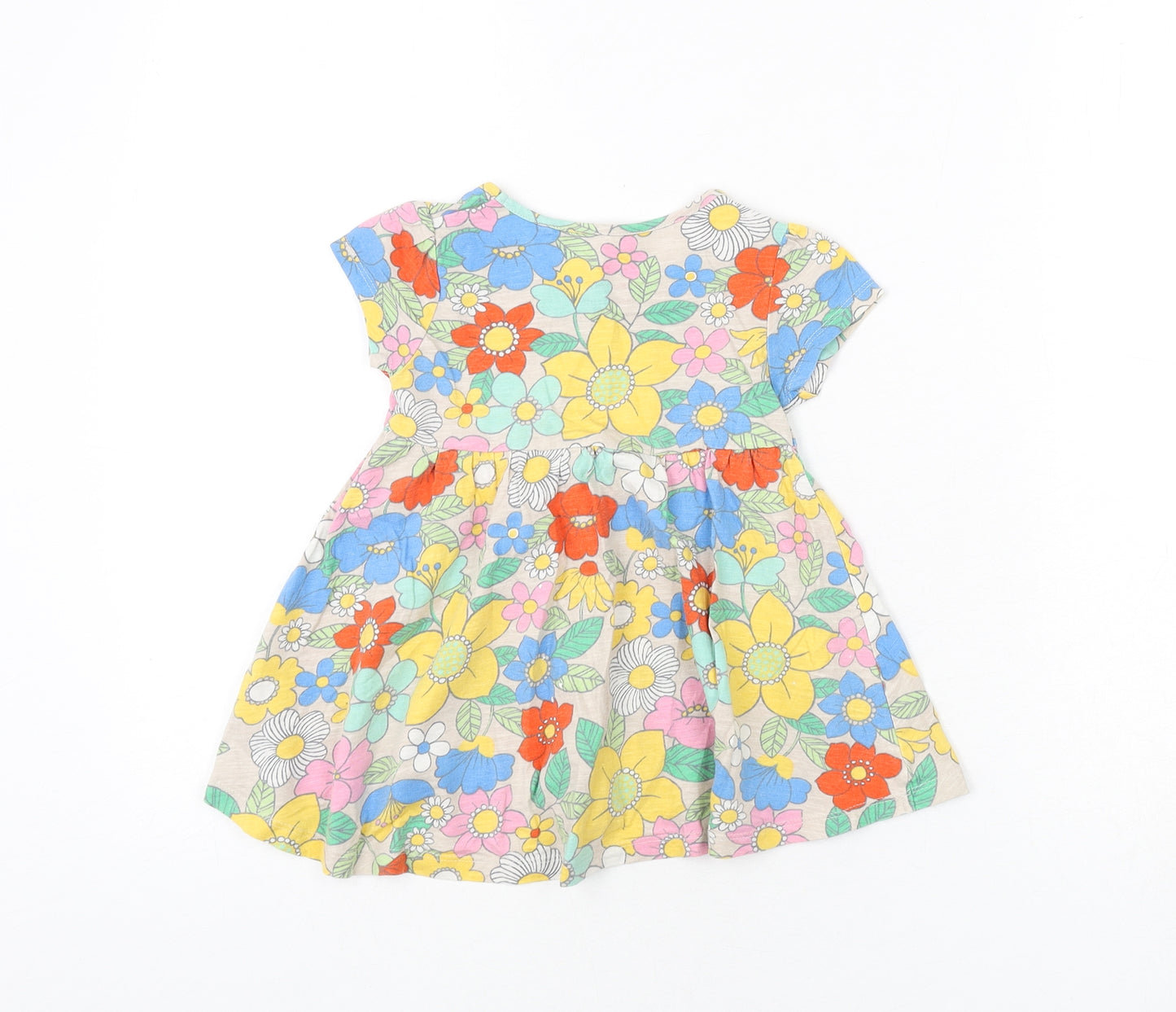 NEXT Girls Multicoloured Floral 100% Cotton Fit & Flare Size 12-18 Months Round Neck Pullover