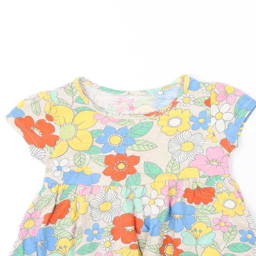 NEXT Girls Multicoloured Floral 100% Cotton Fit & Flare Size 12-18 Months Round Neck Pullover