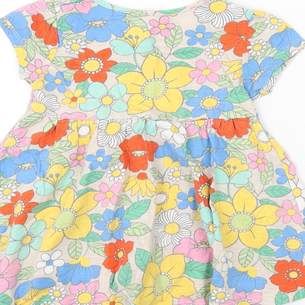 NEXT Girls Multicoloured Floral 100% Cotton Fit & Flare Size 12-18 Months Round Neck Pullover