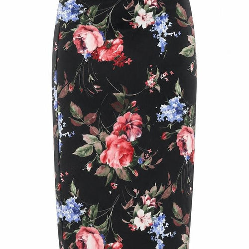 Club L Womens Black Floral Polyester Bandage Skirt Size 10