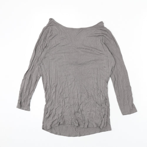 Gap Womens Grey Polyester Basic T-Shirt Size M V-Neck