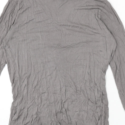 Gap Womens Grey Polyester Basic T-Shirt Size M V-Neck