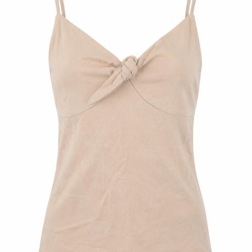 Express Womens Beige Cotton Camisole Tank Size 2XS V-Neck - Bow