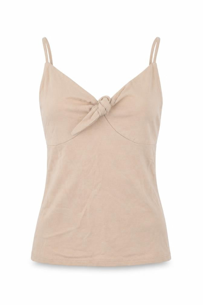 Express Womens Beige Cotton Camisole Tank Size 2XS V-Neck - Bow