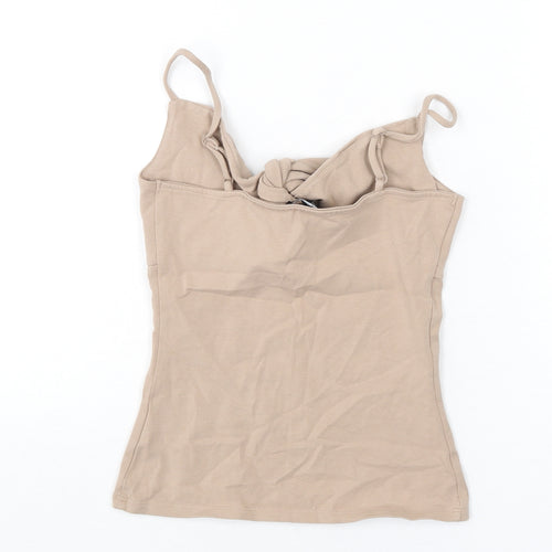 Express Womens Beige Cotton Camisole Tank Size 2XS V-Neck - Bow