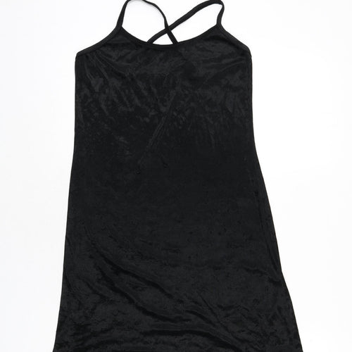 The Clothes Publisher Womens Black Polyester A-Line Size M Scoop Neck Pullover