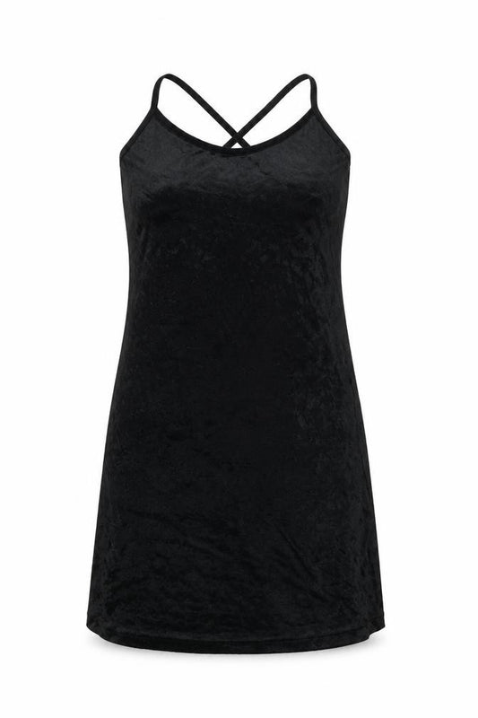 Front view of The Clothes Publisher women’s black polyester a-line, size M, scoop neck pullover