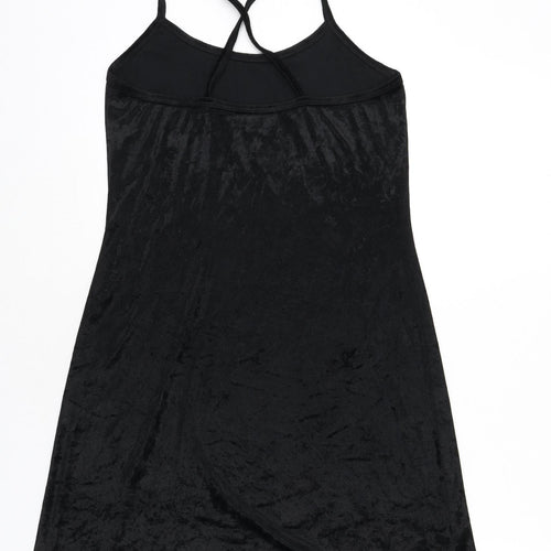The Clothes Publisher Womens Black Polyester A-Line Size M Scoop Neck Pullover
