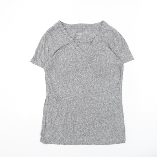 Mossimo Womens Grey Polyester Basic T-Shirt Size M V-Neck
