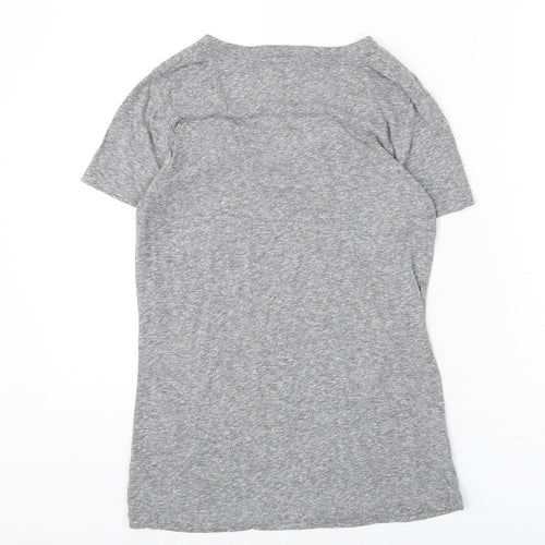 Mossimo Womens Grey Polyester Basic T-Shirt Size M V-Neck