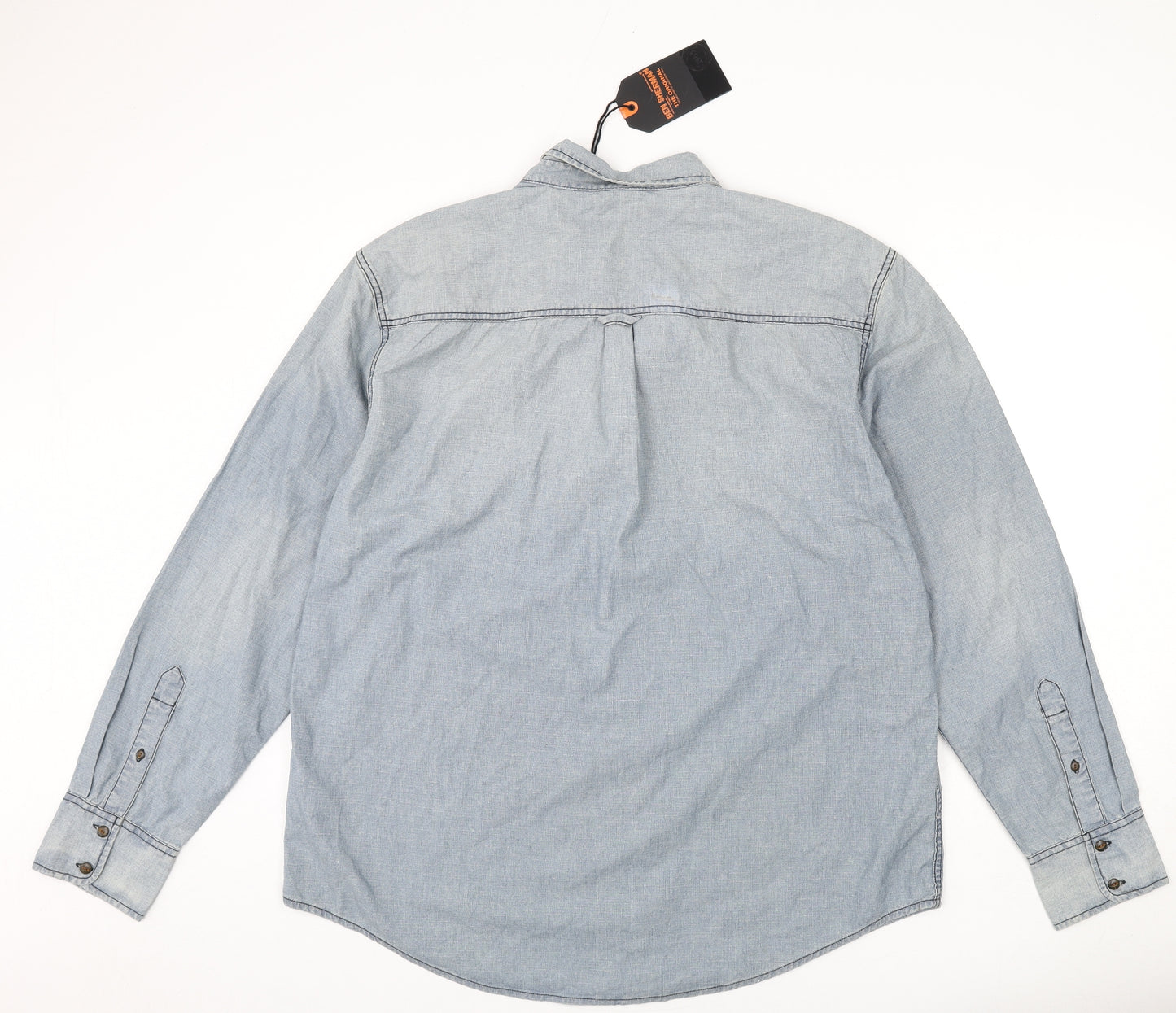 Ben Sherman Mens Blue Cotton Button-Up Size 4XL Collared Button
