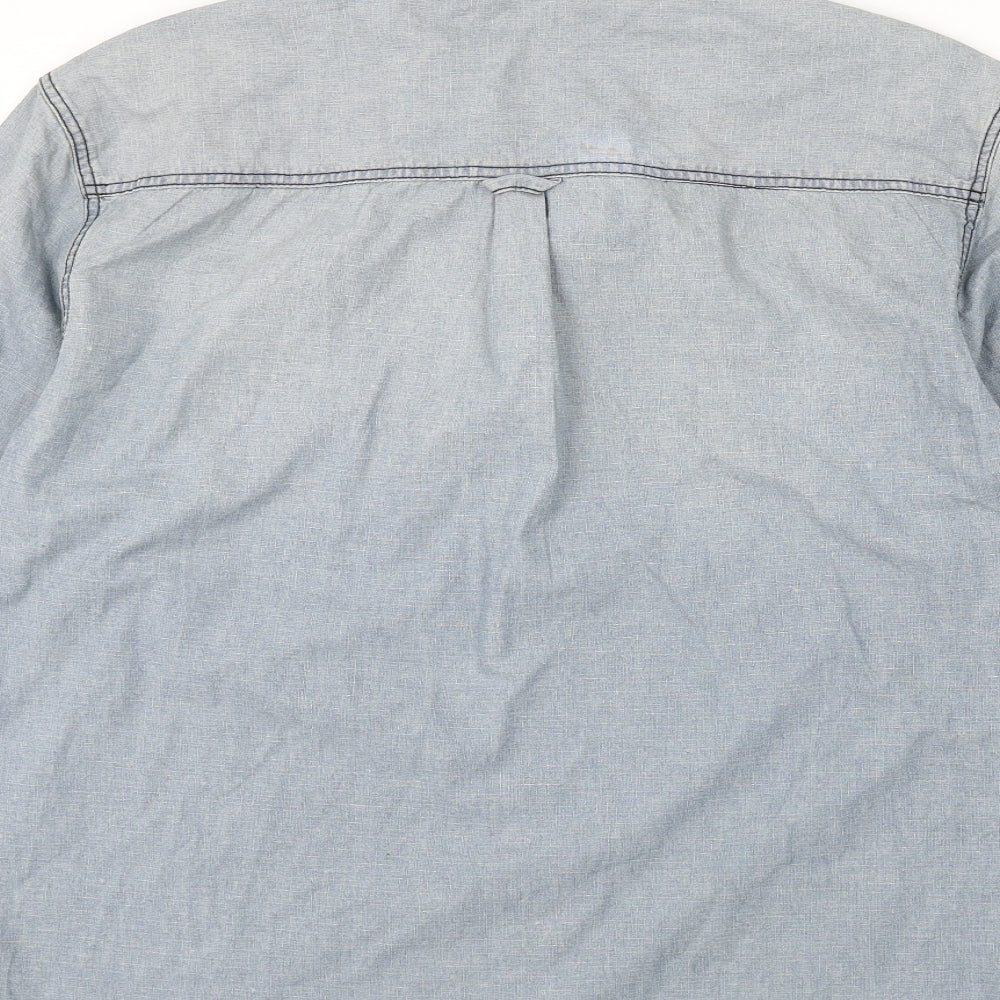Ben Sherman Mens Blue Cotton Button-Up Size 4XL Collared Button