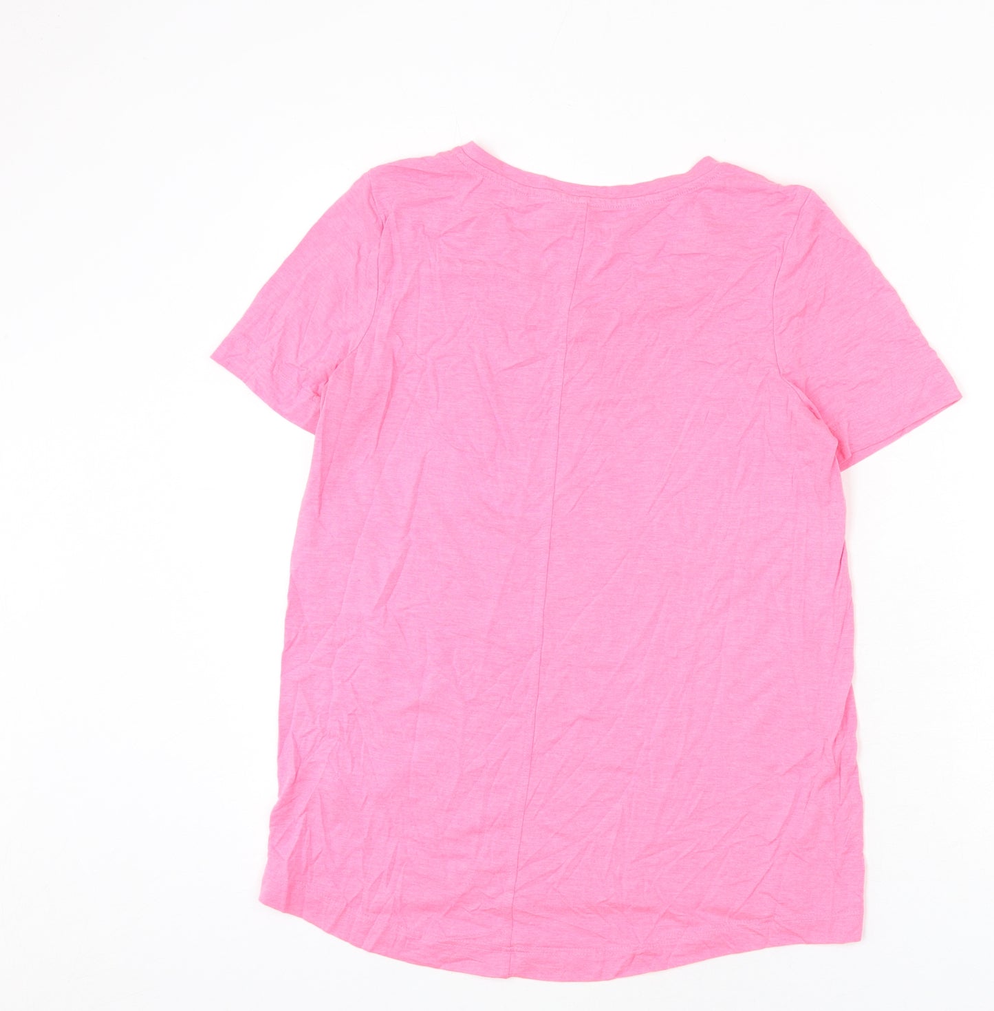 NEXT Womens Pink Viscose Basic T-Shirt Size 12 V-Neck - Slouch Tee