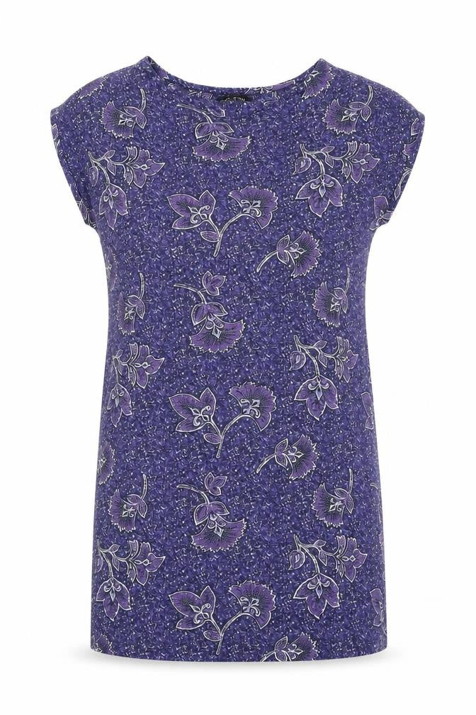NEXT Womens Blue Geometric 100% Cotton T-Shirt Dress Size 6 Round Neck Pullover