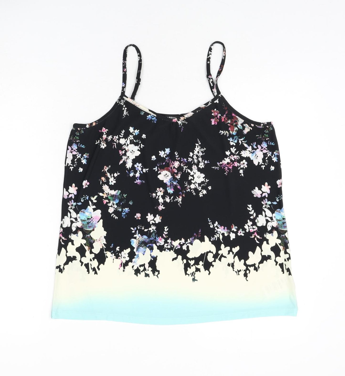 Warehouse Womens Multicoloured Floral Polyester Camisole Tank Size 12 Scoop Neck