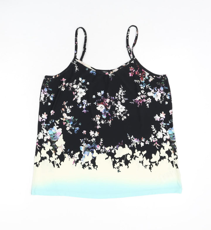 Warehouse Womens Multicoloured Floral Polyester Camisole Tank Size 12 Scoop Neck
