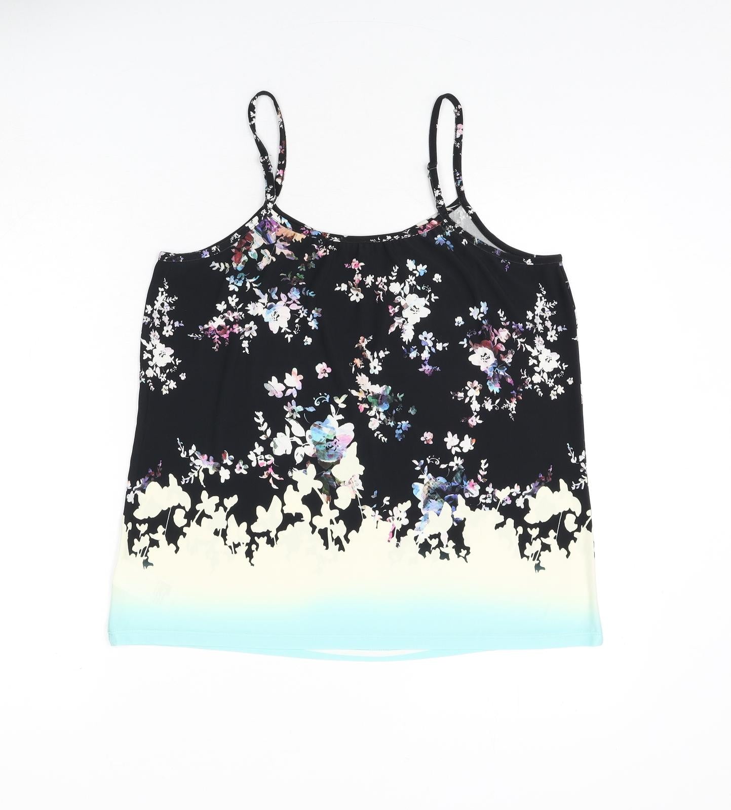 Warehouse Womens Multicoloured Floral Polyester Camisole Tank Size 12 Scoop Neck