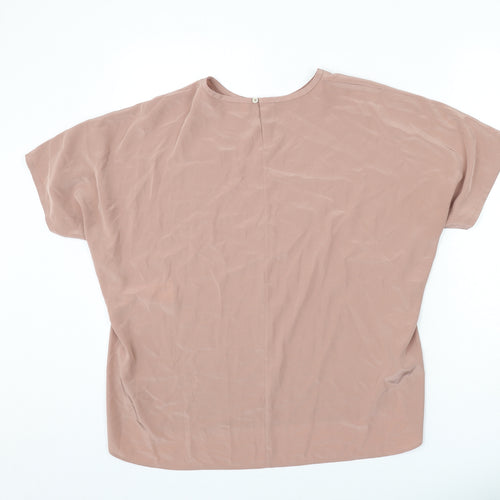 Uniqlo Womens Pink Polyester Basic Blouse Size M Round Neck