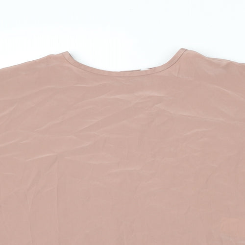 Uniqlo Womens Pink Polyester Basic Blouse Size M Round Neck