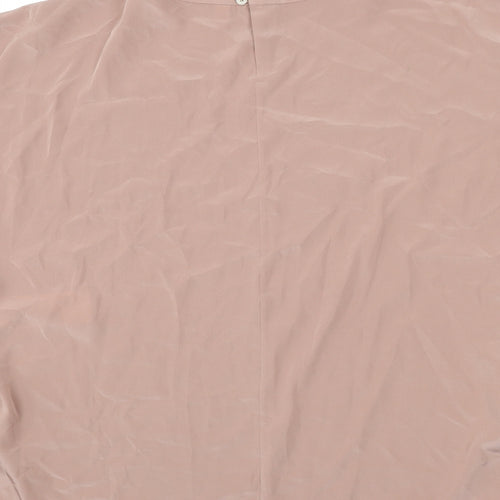 Uniqlo Womens Pink Polyester Basic Blouse Size M Round Neck